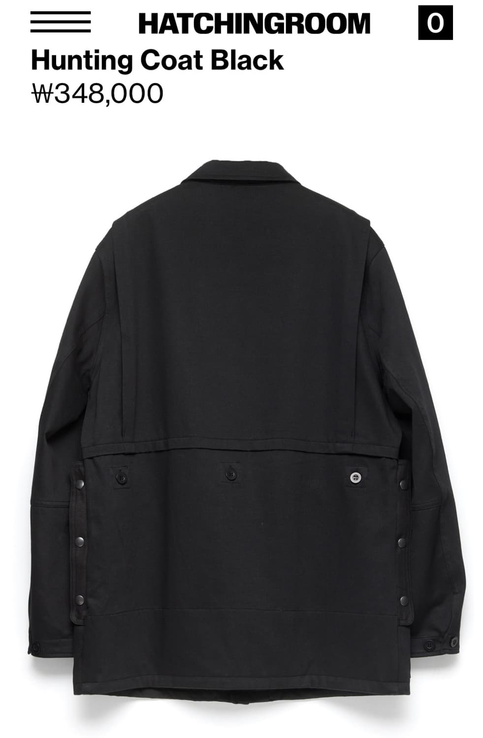 해칭룸 헌팅 코트 블랙 2사이즈 상품이미지2