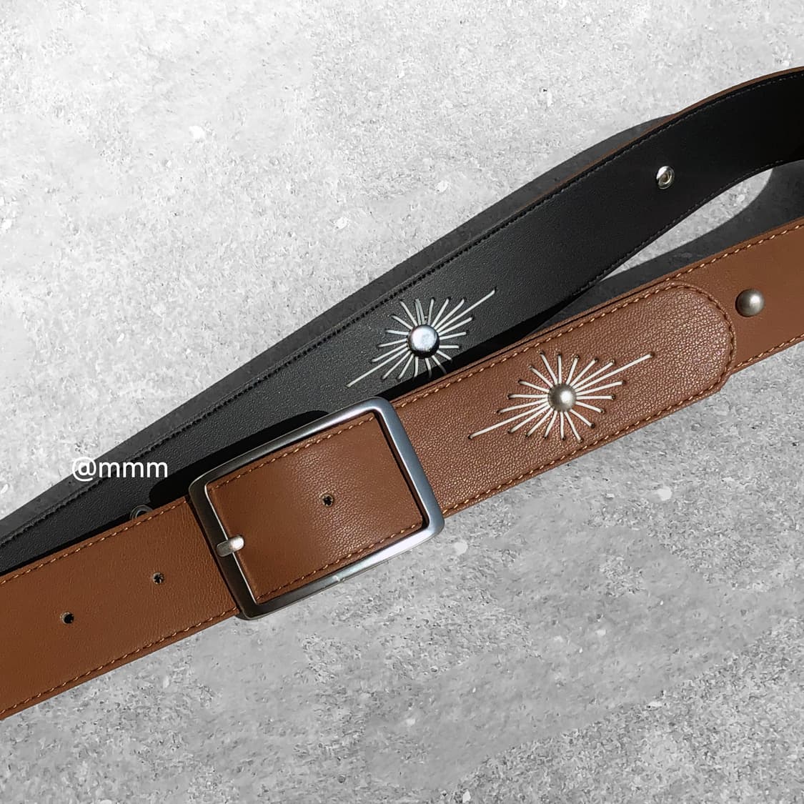 [Unisex] 에스닉 웨스턴 자수 벨트 카멜 상품이미지2