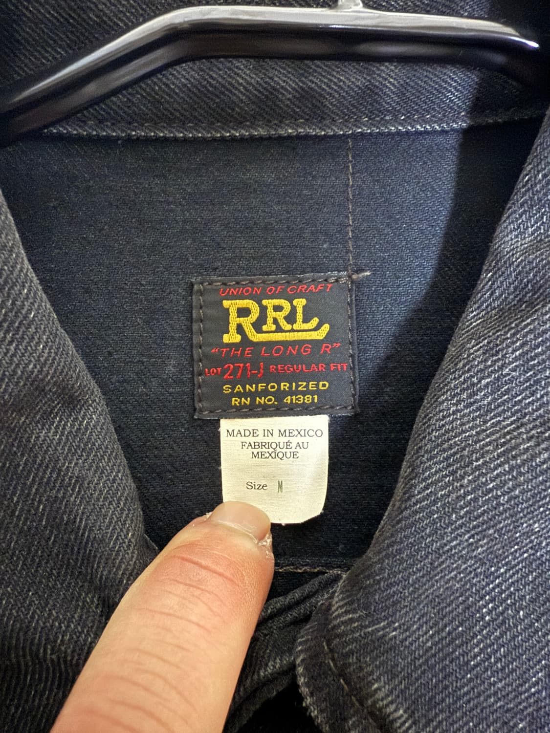 [M] RRL lot271 데님자켓 블랙 상품이미지2