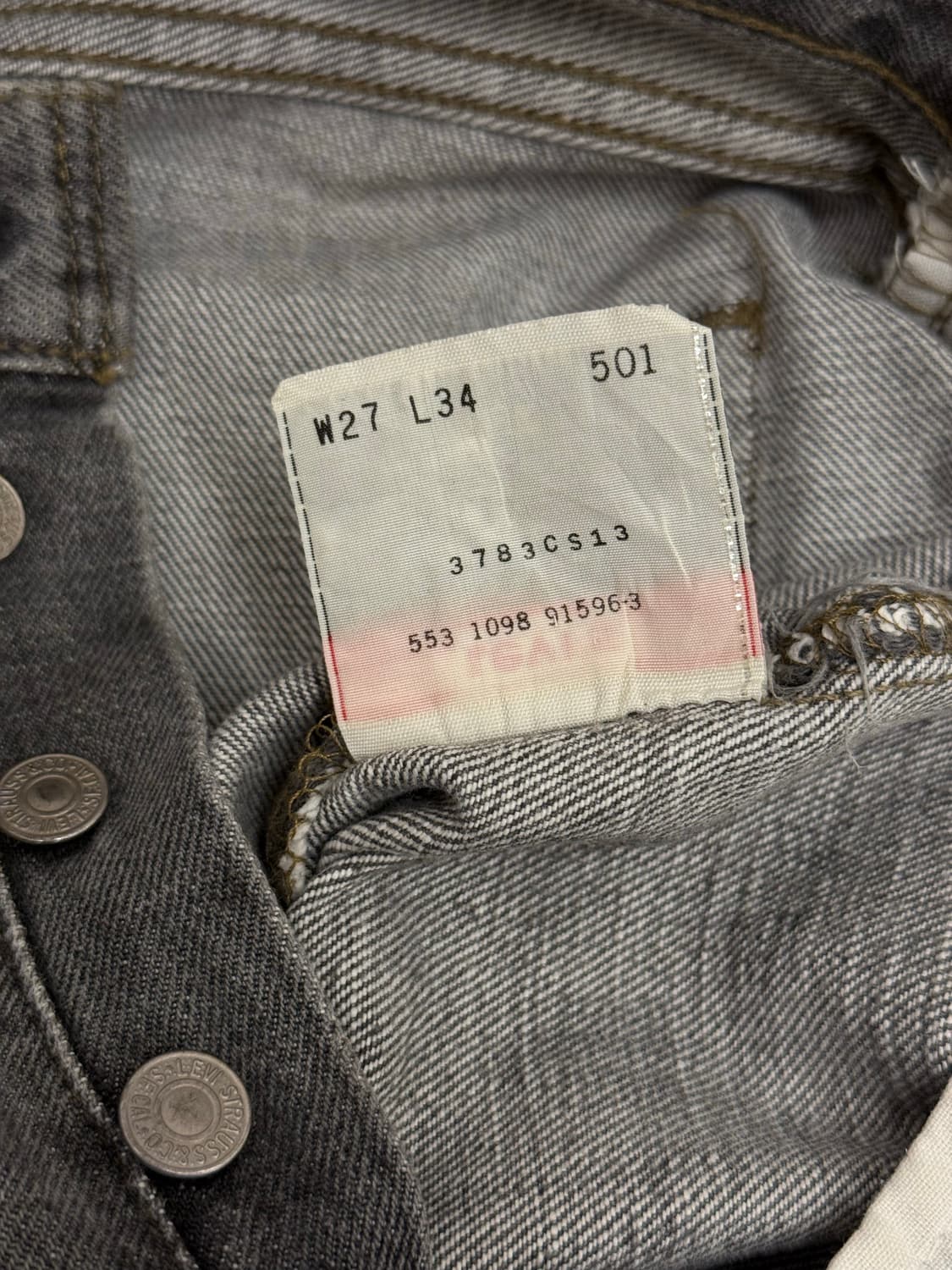 90s USA Levi's 501 Straight Gray Denim P 상품이미지8