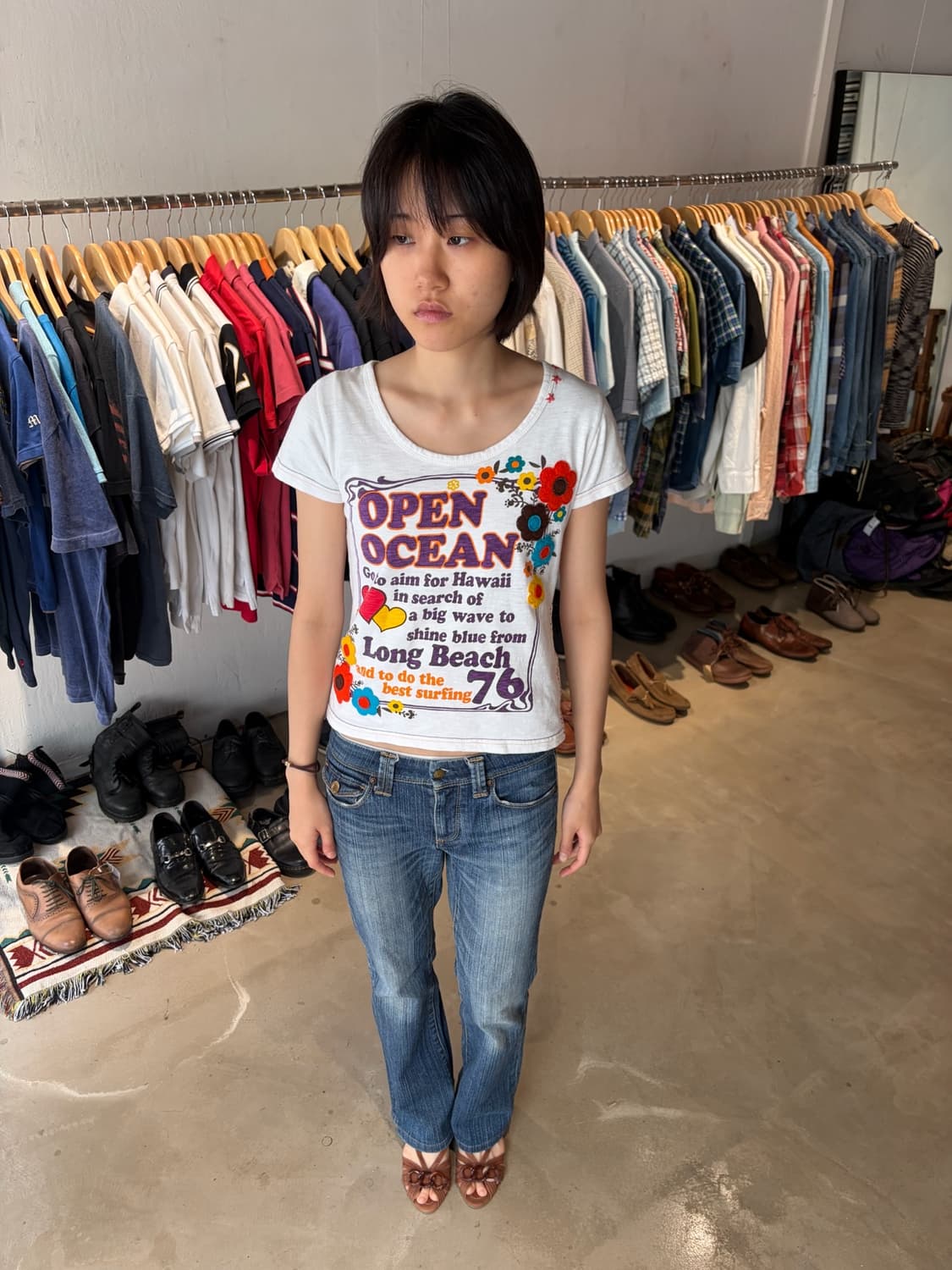 Dosch 플라워 라운드넥 티셔츠 XS 상품이미지2