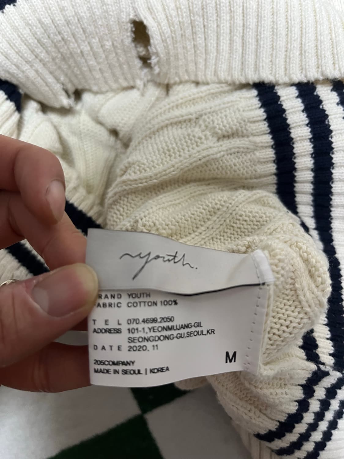 유스 디스트로이드 브이넥 니트 상품이미지3