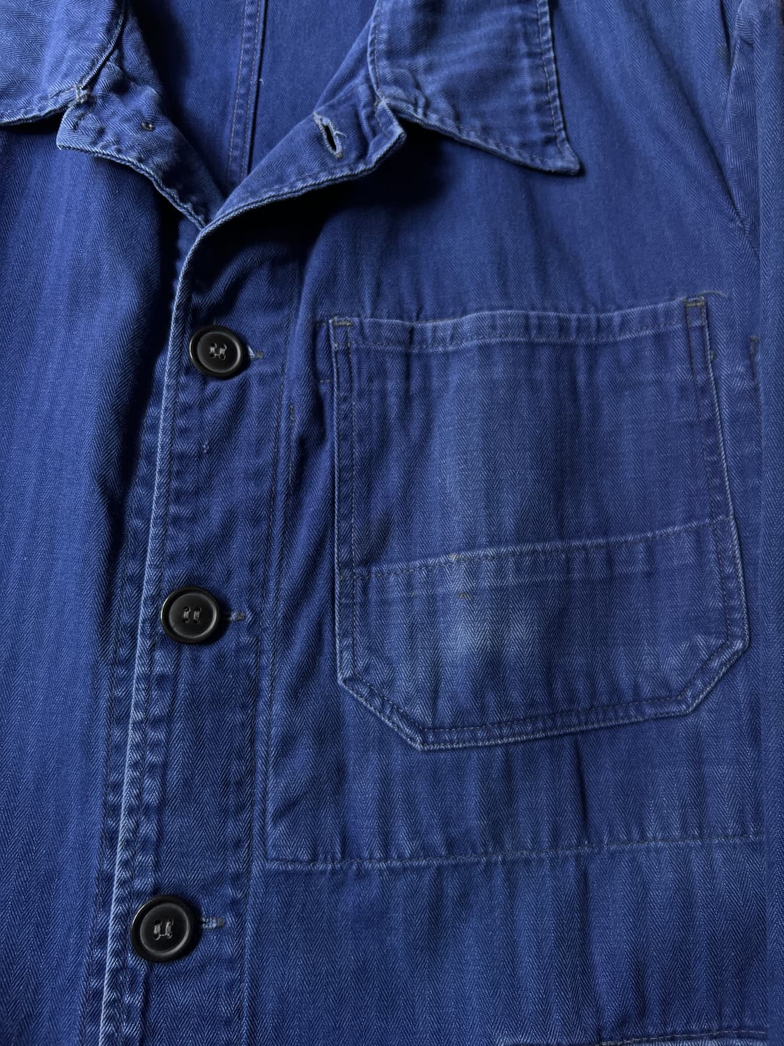 [M]90's 빈티지 워싱 3포켓 HBT 프렌치 워크 자켓 상품이미지3