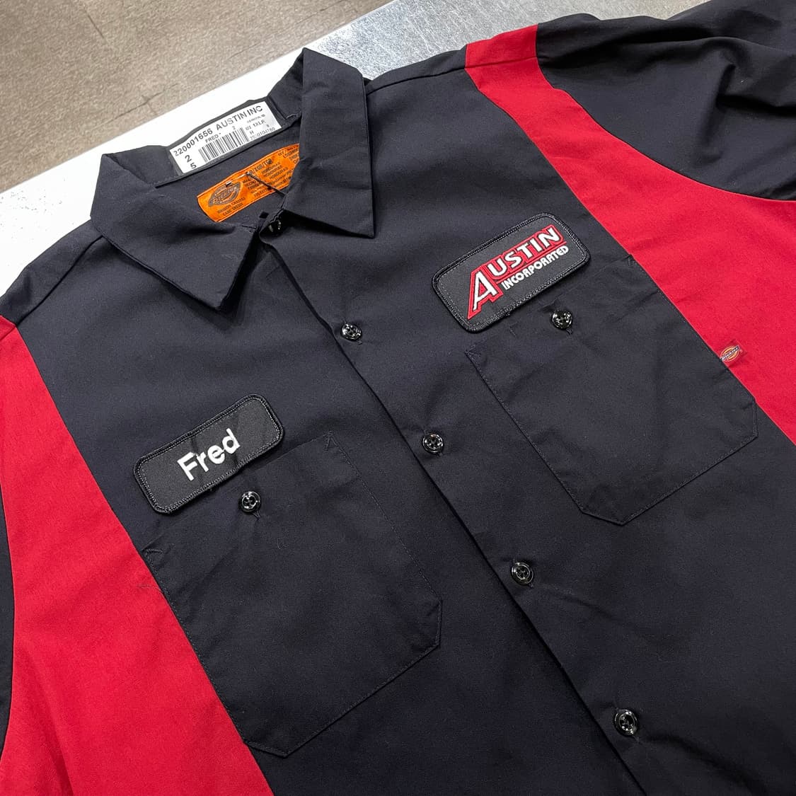 (XL) 90~00s Dickies 디키즈 반팔 워크 셔츠 패치 상품이미지7