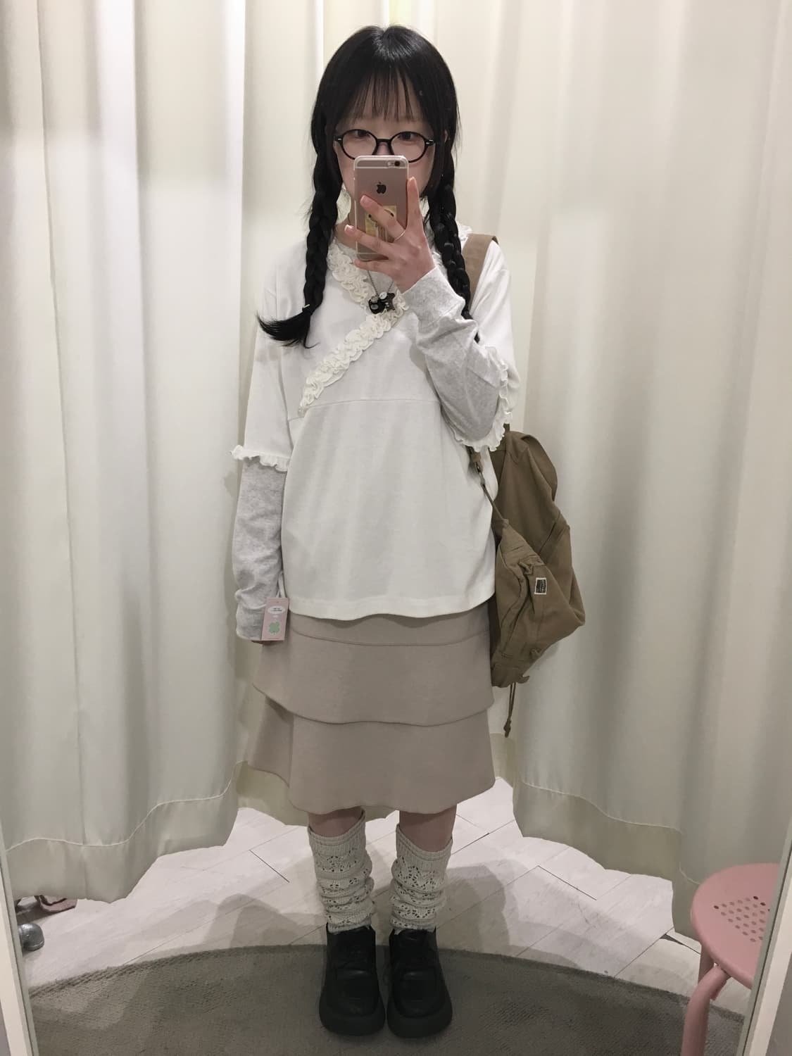 ELLE soft pink skirt 상품이미지2