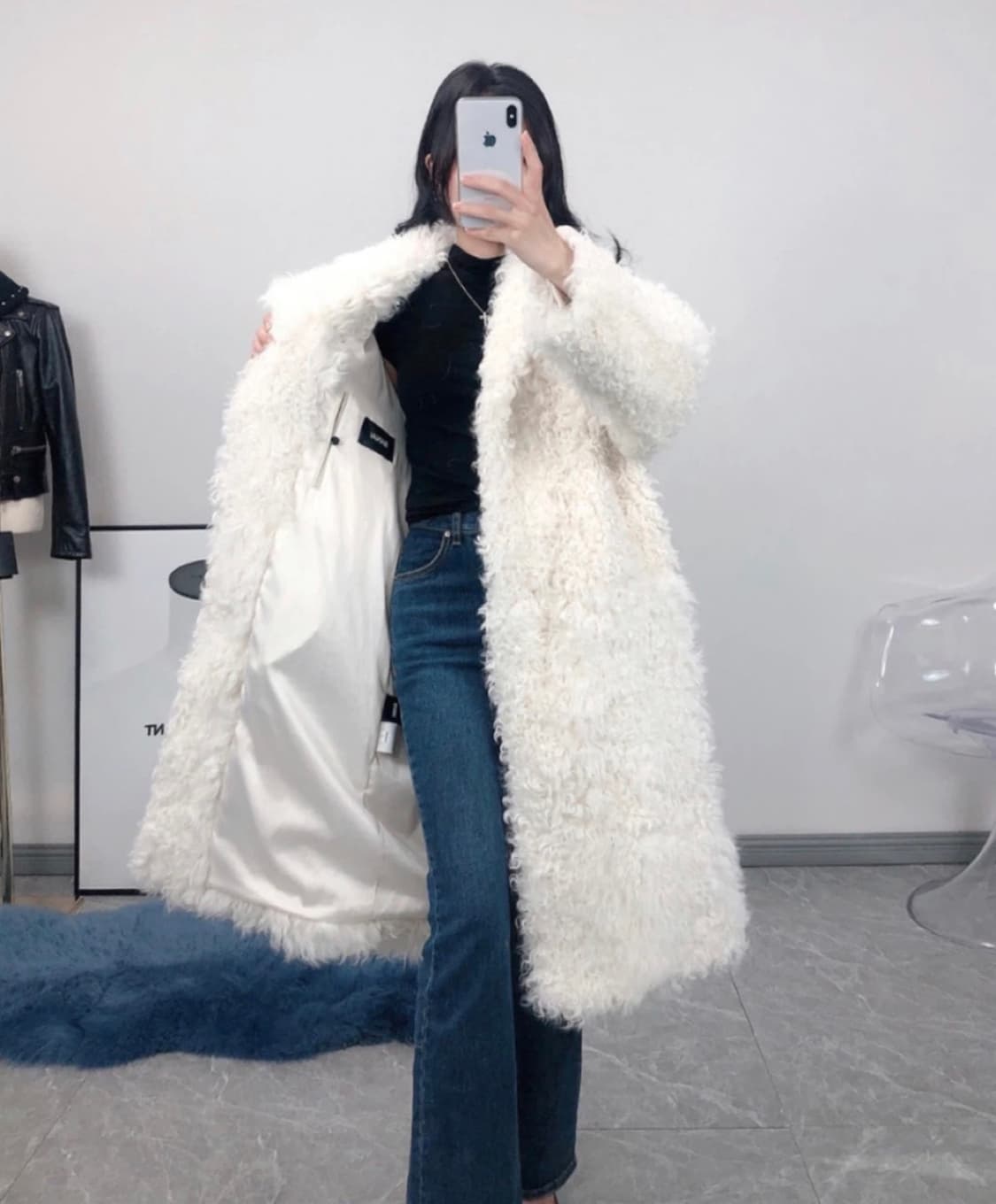 새상품 바나이 BANAI 리얼 양 100 코트 상품이미지2