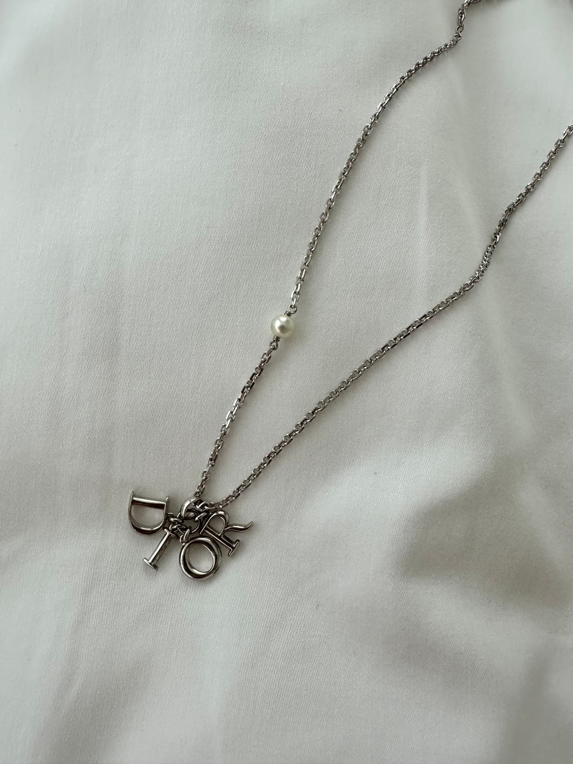 [DIOR] 정품 디올 진주 에르메스 레볼루션 실버 목걸이 상품이미지5