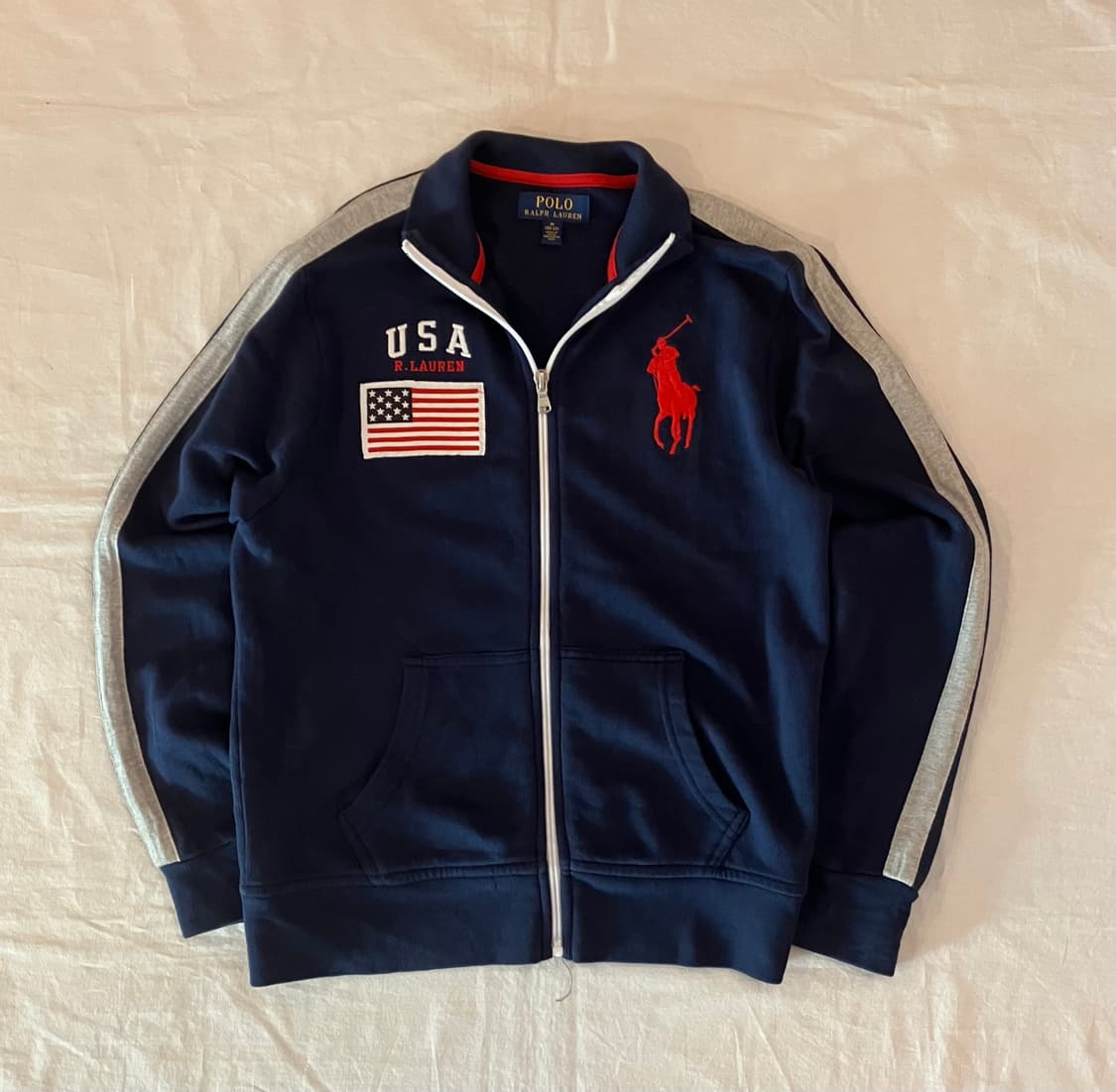 폴로 빅포니 USA 성조기 집업 져지 네이비 상품이미지1
