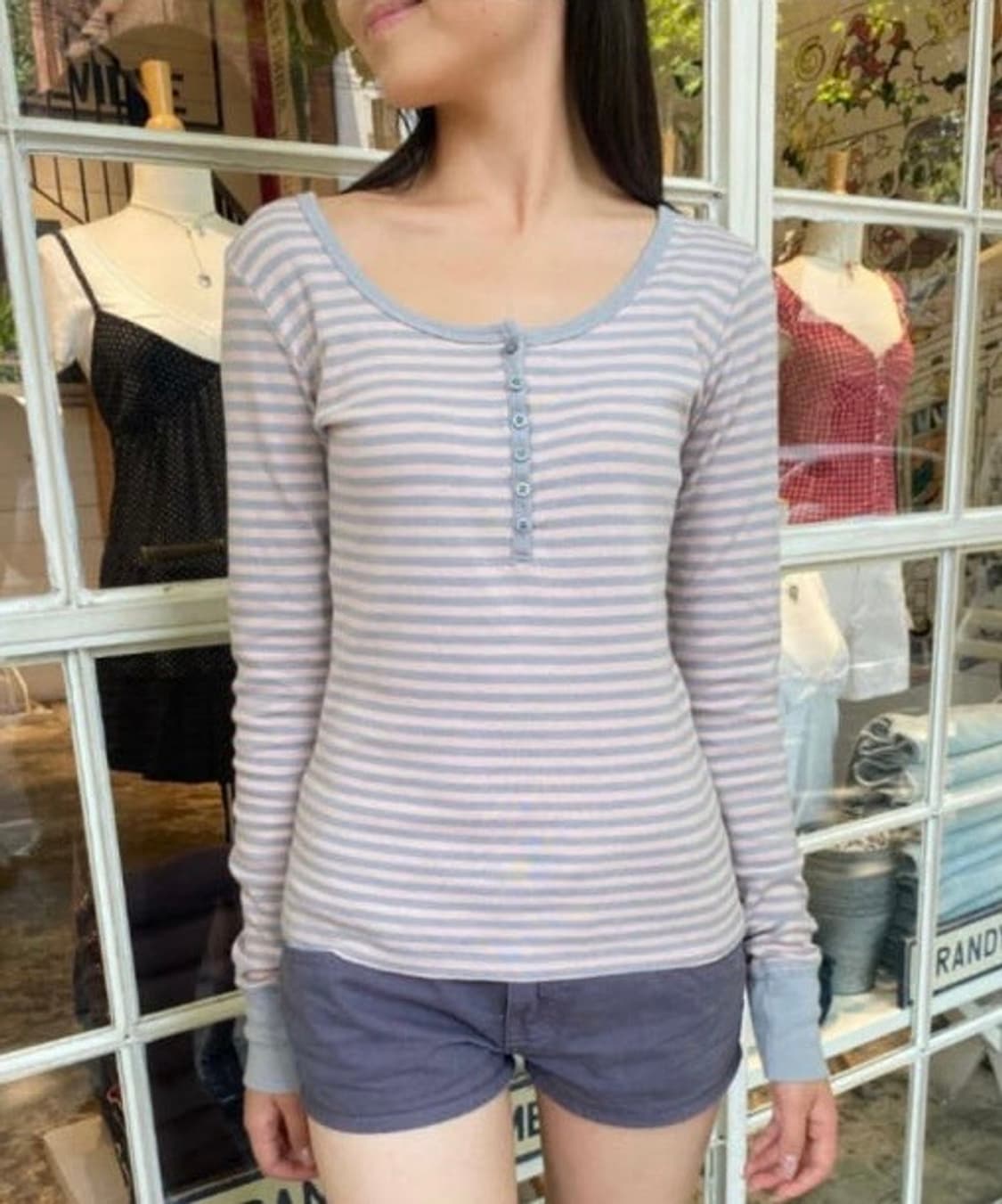 브랜디 멜빌 젤리 스트라이프 탑 핑크 스트라이프 상품이미지1