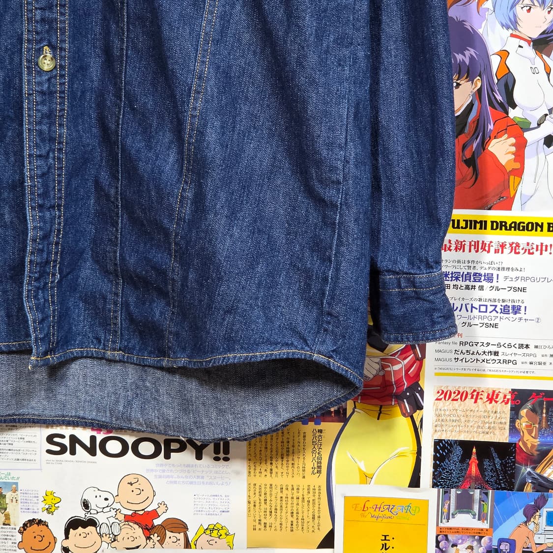 JPN 타탄 체크 웨스턴 스티치 데님 셔츠 상품이미지4