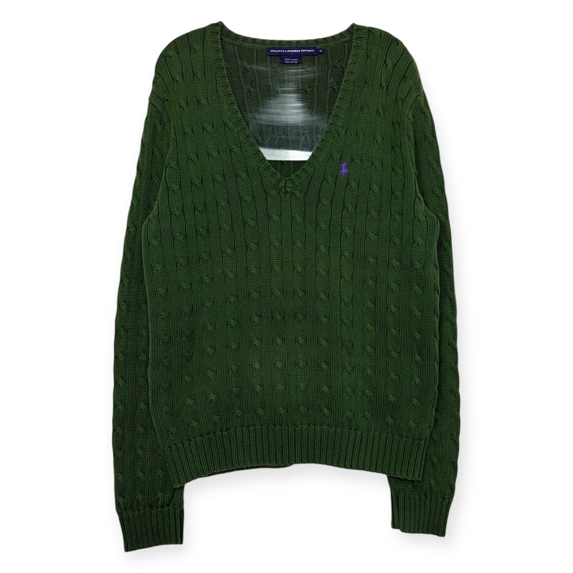 폴로 랄프로렌 브이넥 꽈배기 니트 티셔츠 상품이미지1