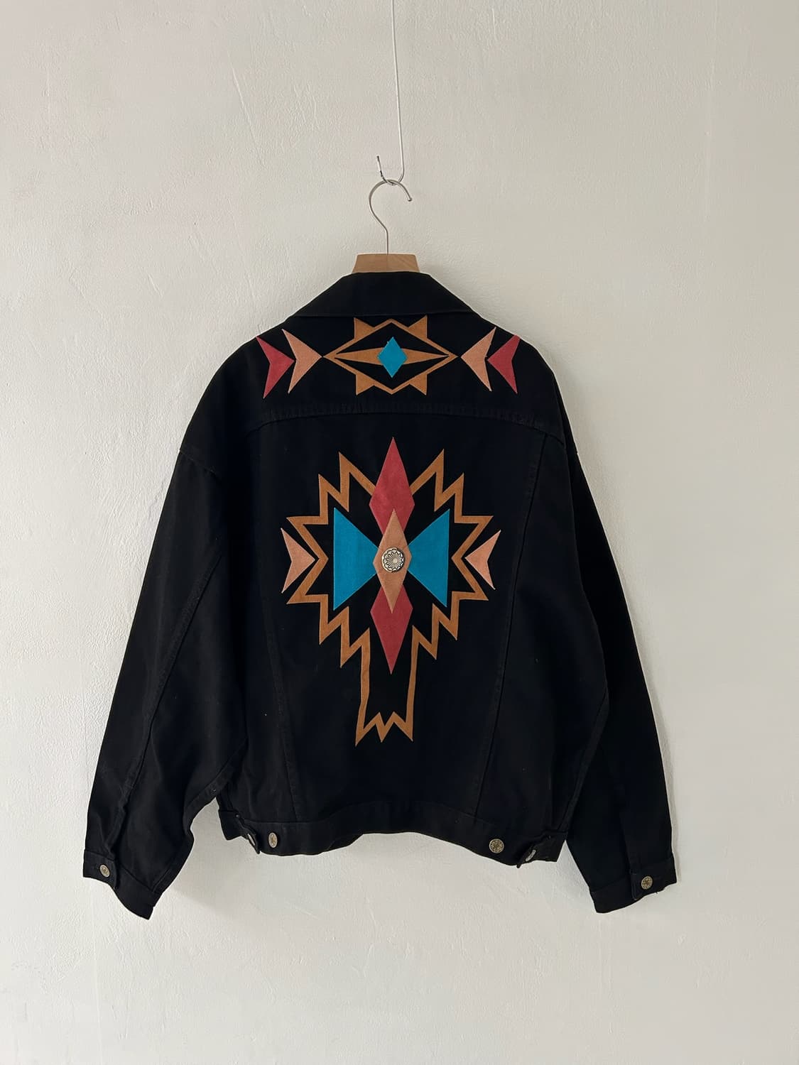 90's southwest Aztec Black Denim jacket 상품이미지10