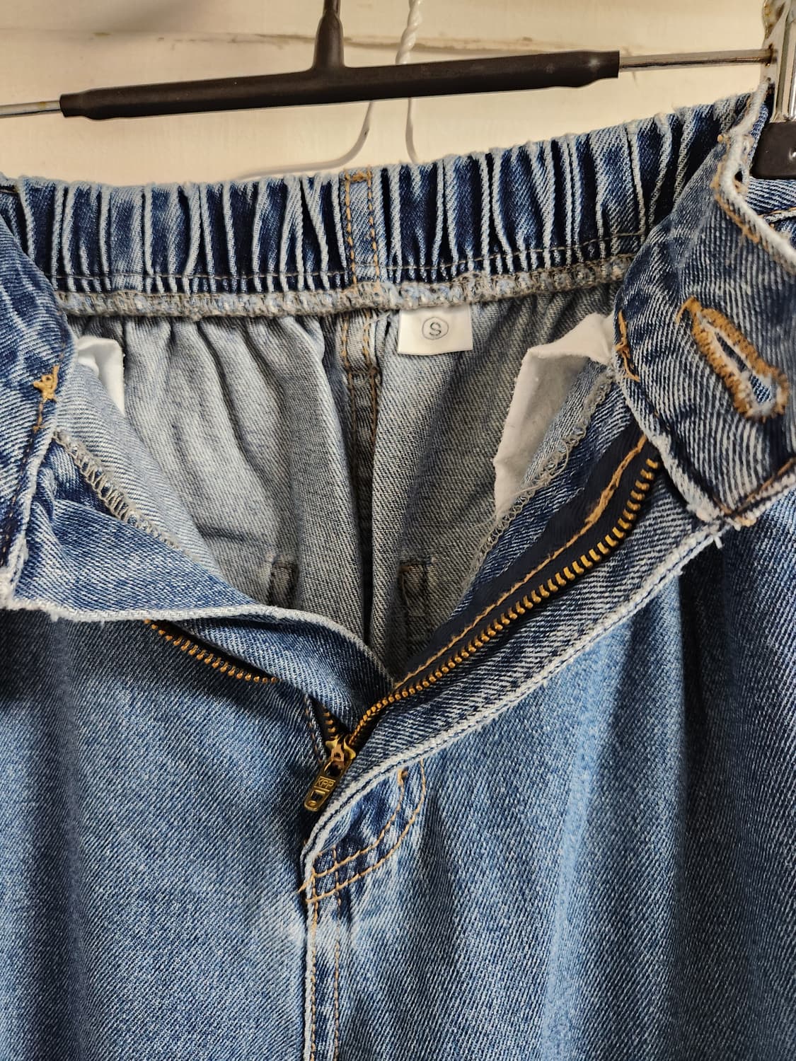 통넓은 뒷밴딩 여성 청바지 S 상품이미지5