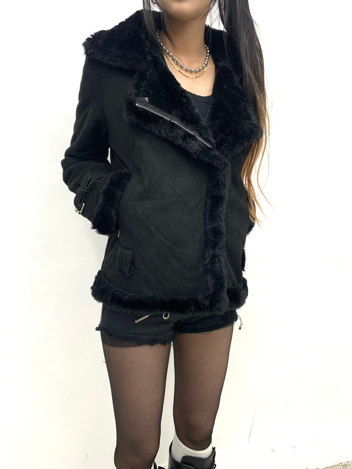 Anap fur trimmed black mustang   상품이미지1