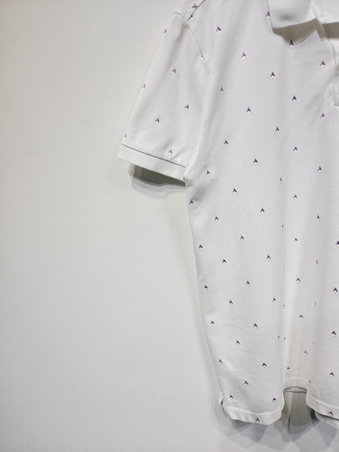 라코스테 화이트 미니 패턴 반팔 카라티 상품이미지4