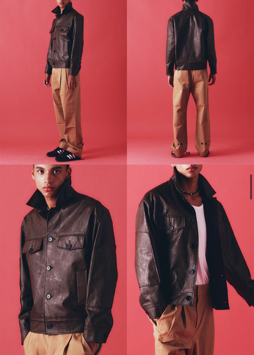 애니타임로릭 튤립 레더 자켓 브라운  상품이미지8