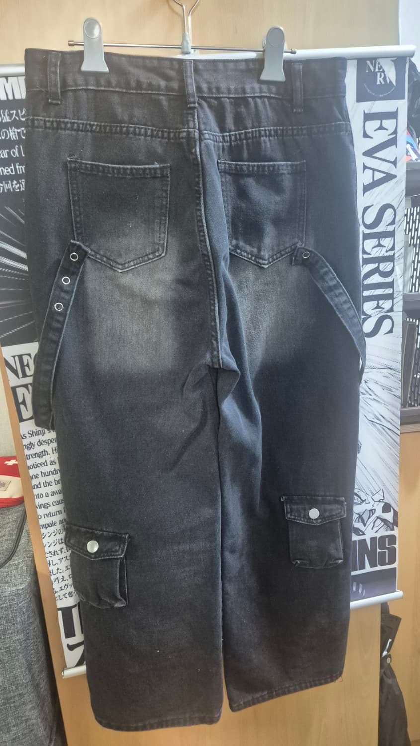 스트릿 펑크 포켓 워싱 데님(블랙) 상품이미지3