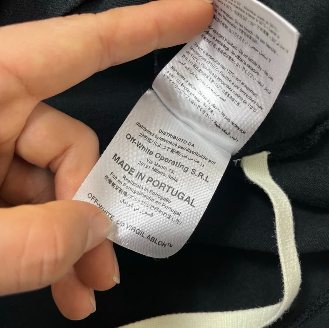 오프화이트 Off-white 블랙 로고 자수 반팔 티셔츠 M 상품이미지6