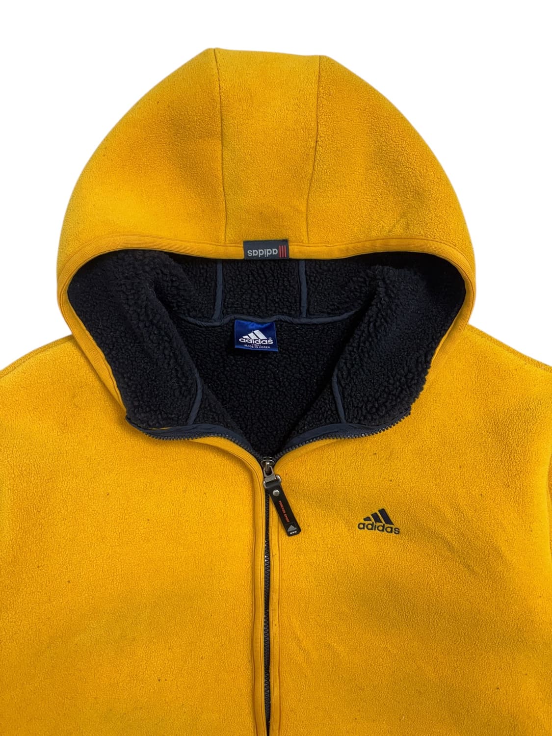 아디다스 플리스 후드집업 옐로우 상품이미지4