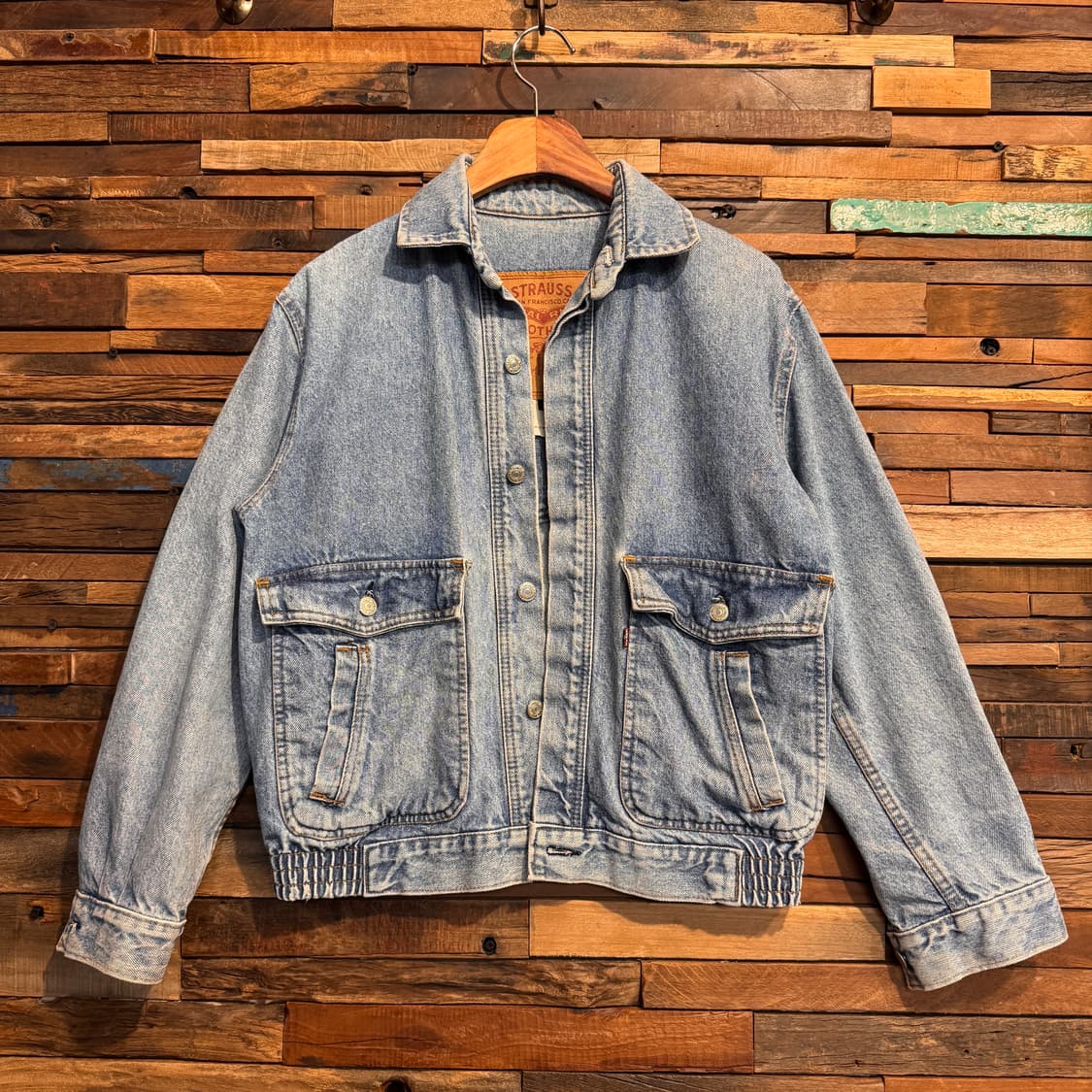 80s Levis Denim bomber Jacket USA Made 상품이미지1
