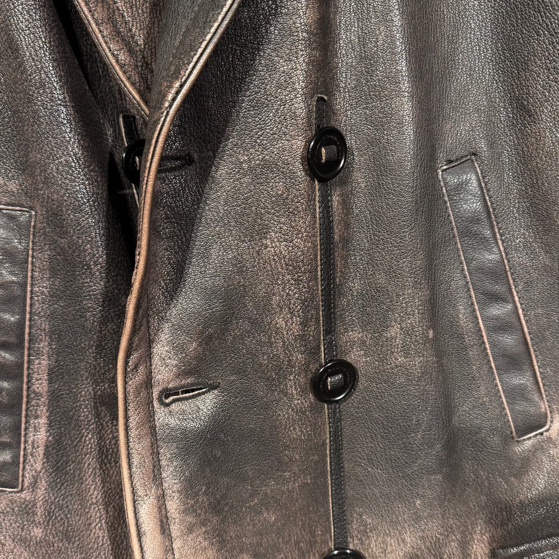 COCKPIT USA 콕핏 usn 헤비 고트레더 피 코트 XXL 염소가죽 상품이미지4