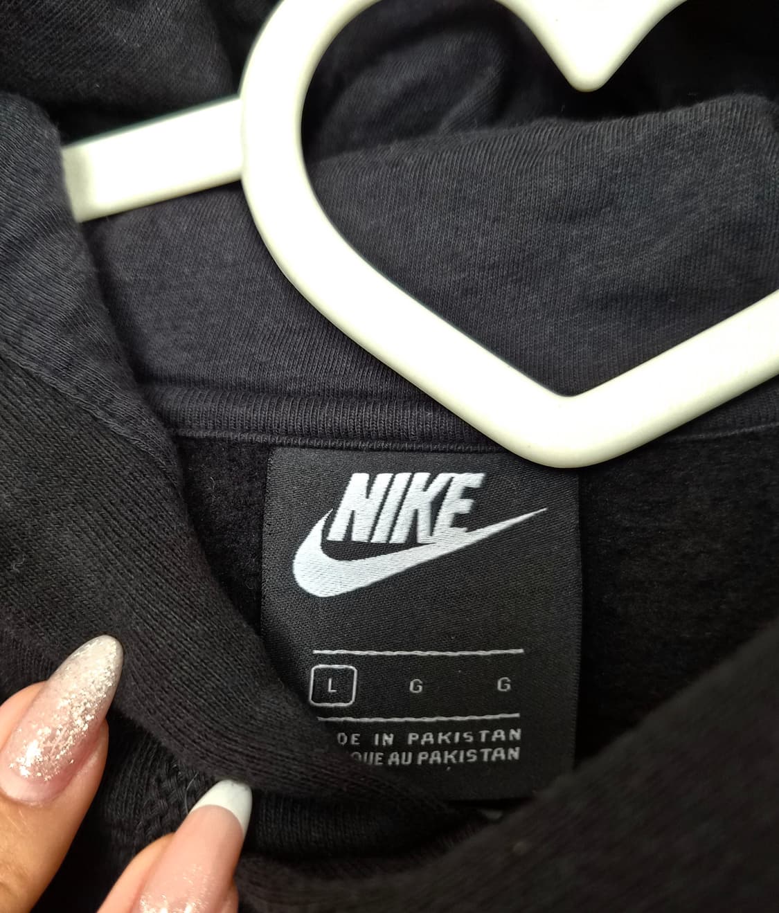 나이키 블랙 빅로고 기모 후드티 상품이미지3