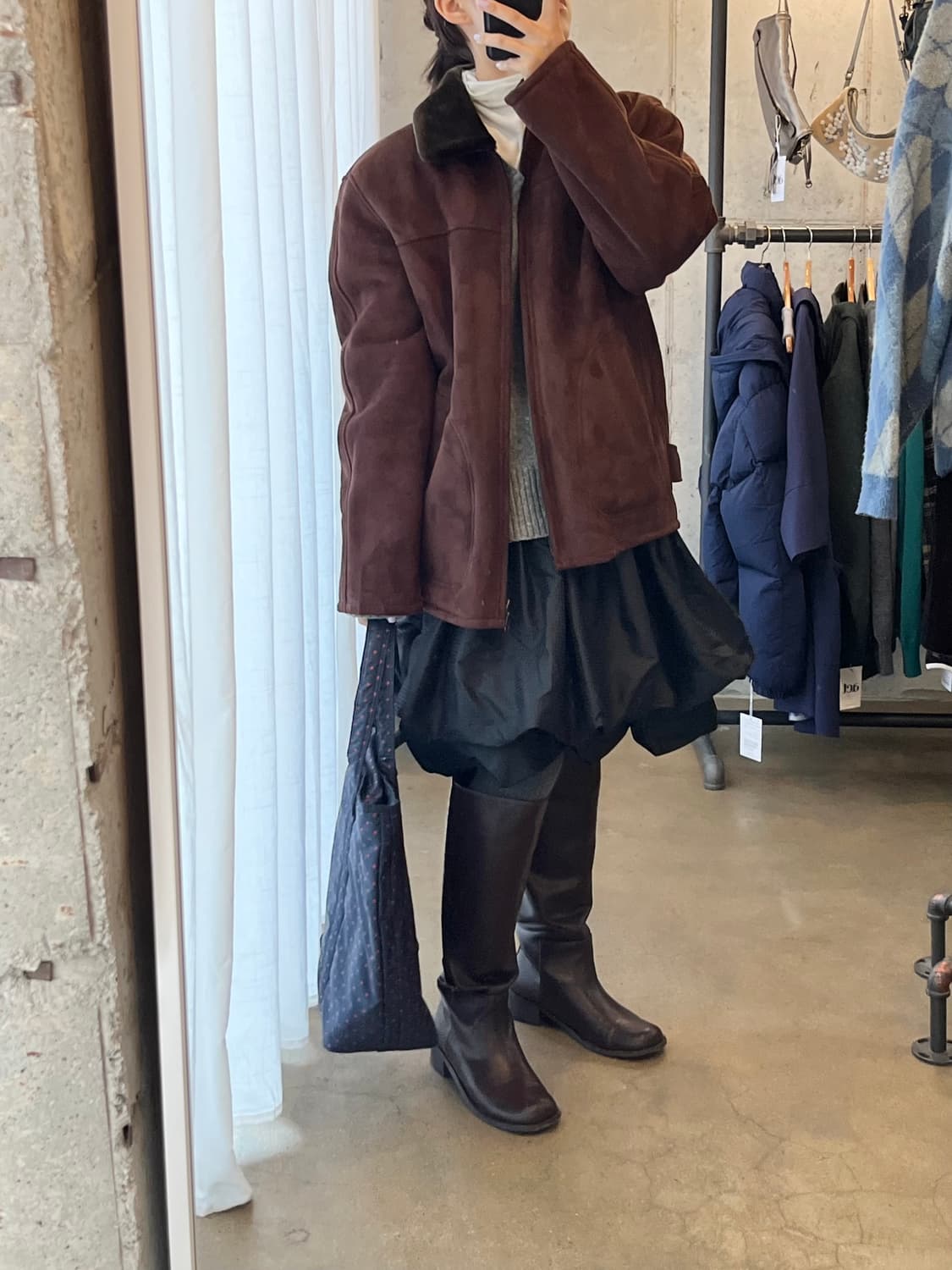 시어링자켓 다크 브라운 상품이미지4