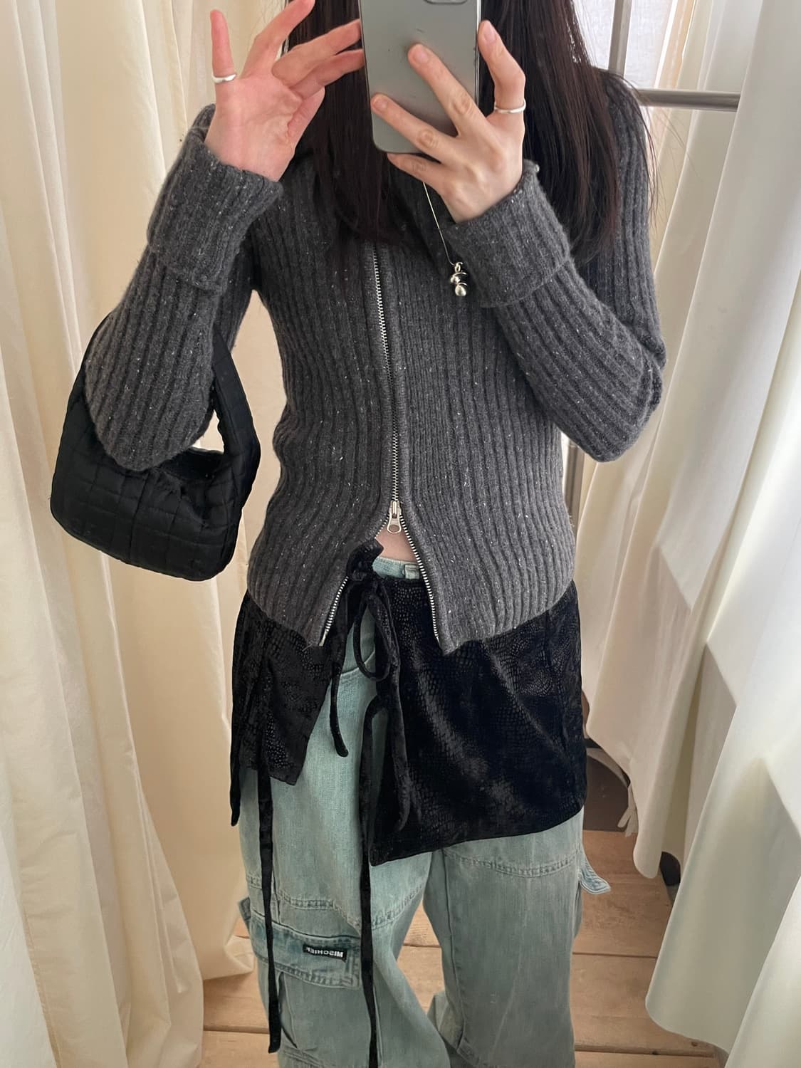 vintage side two way zip-up cardigan 상품이미지9