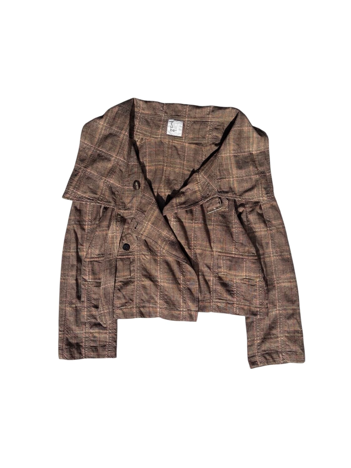 Plaid Wide Collar 2-Way Jacket 상품이미지3