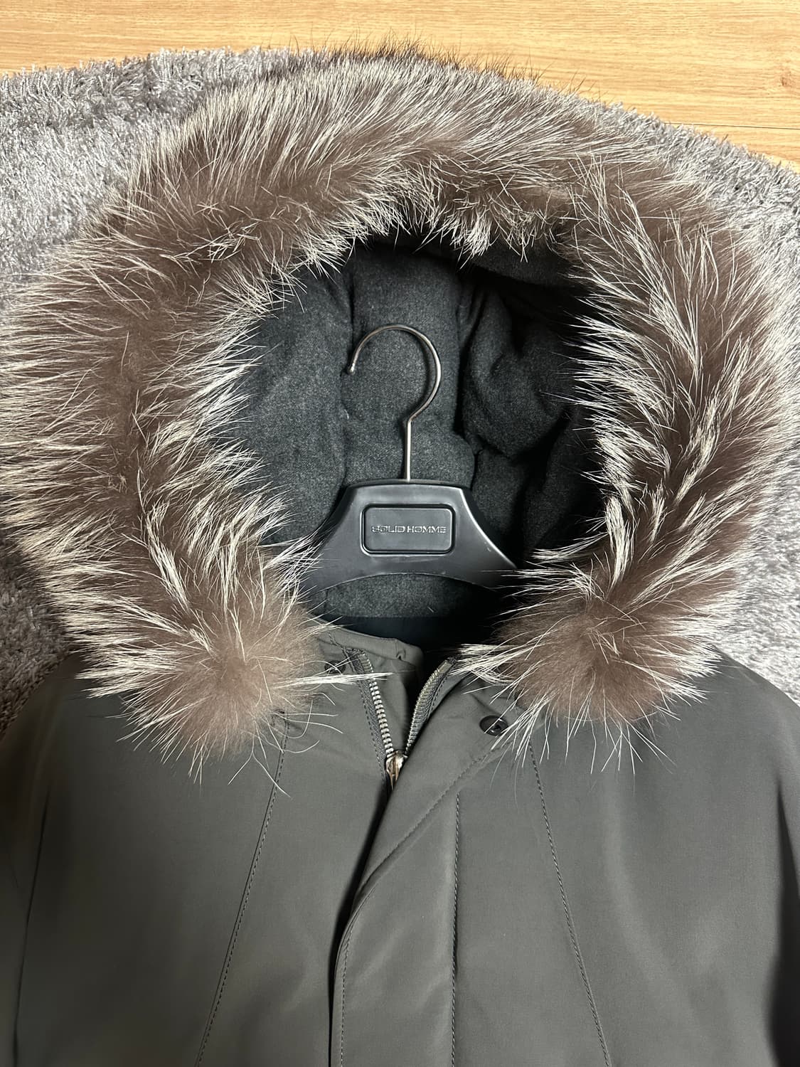 반하트 폭스퍼 구스다운 패딩 코트 카키 100 사이즈 상품이미지2