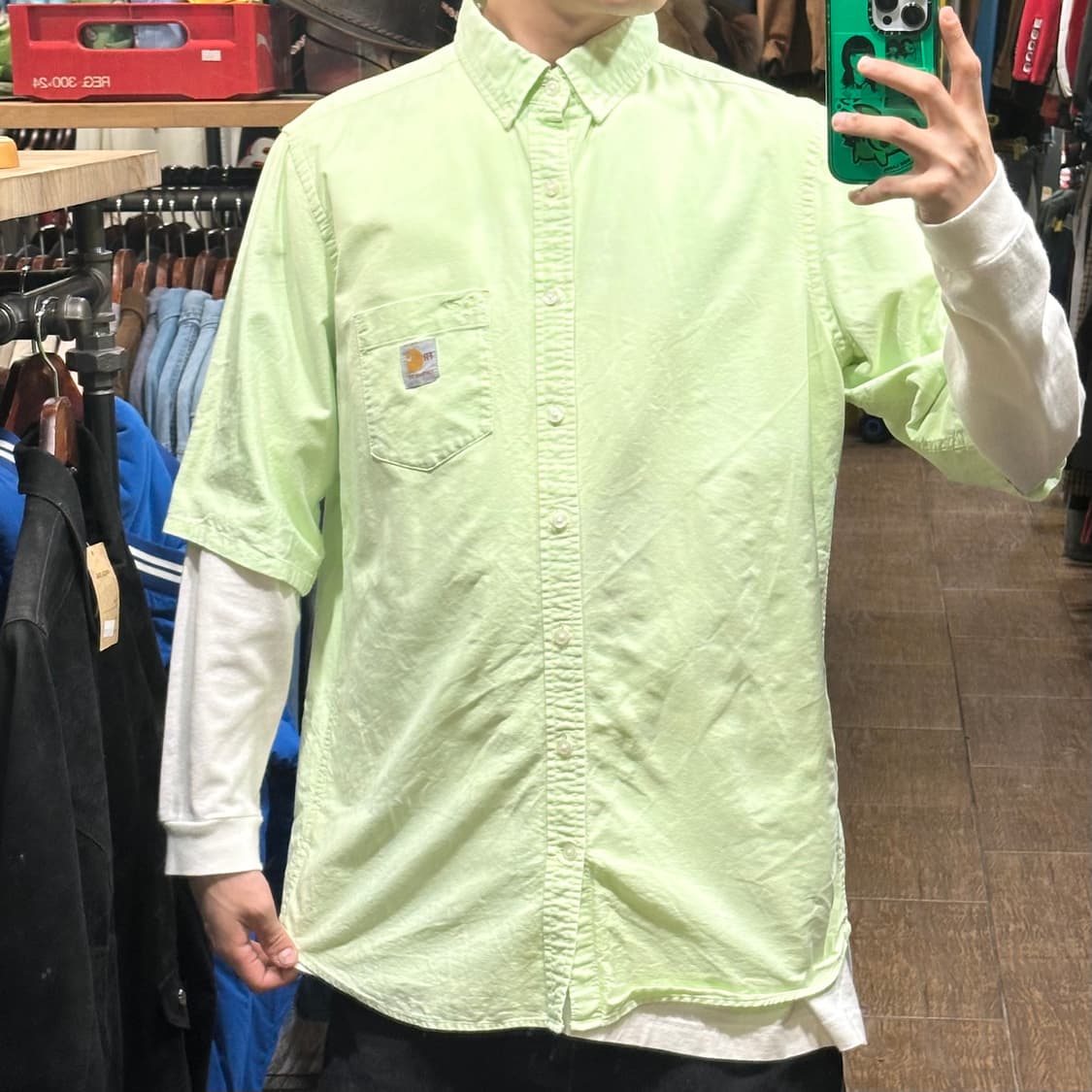 [HI] 칼하트 반팔셔츠 옐로우그린 상품이미지1