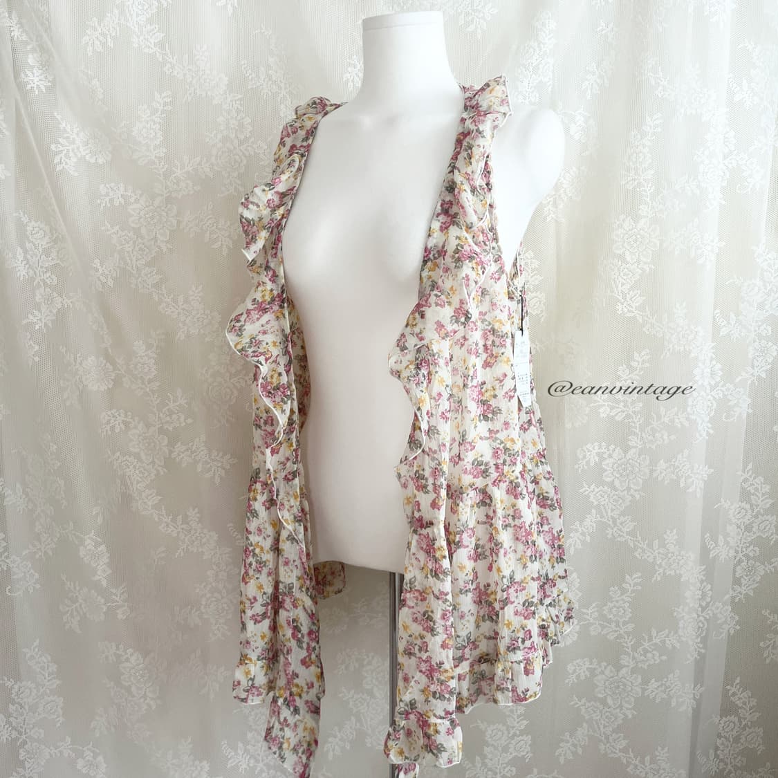 pink flower ruffle vest 상품이미지2