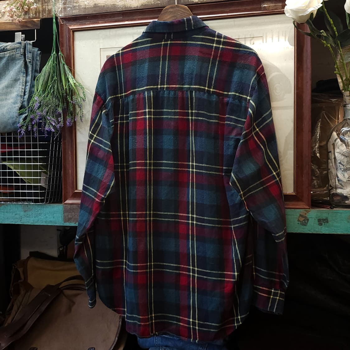 90s 아메리칸 빈티지 체크셔츠 플란넬 셔츠 워크셔츠 빅 체크 L 상품이미지3
