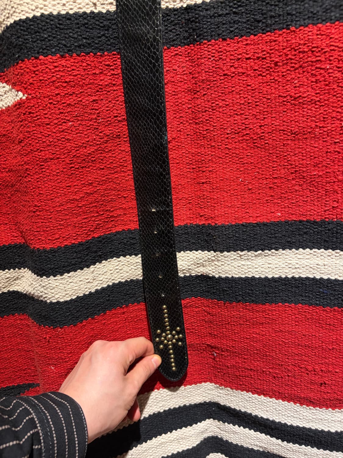 Python oval stud belt/웨스턴 황동 오발 스터드 벨트  상품이미지4