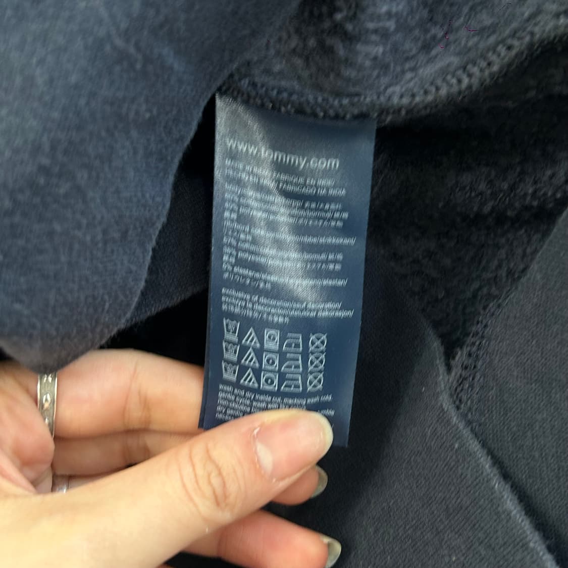 Tommy hilfiger 타미힐피거 스펠아웃로고 네이비 후드티  상품이미지6