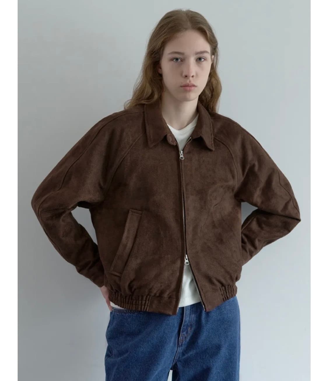 [poszer] 포저 스웨이드 해링턴 자켓 브라운 상품이미지1