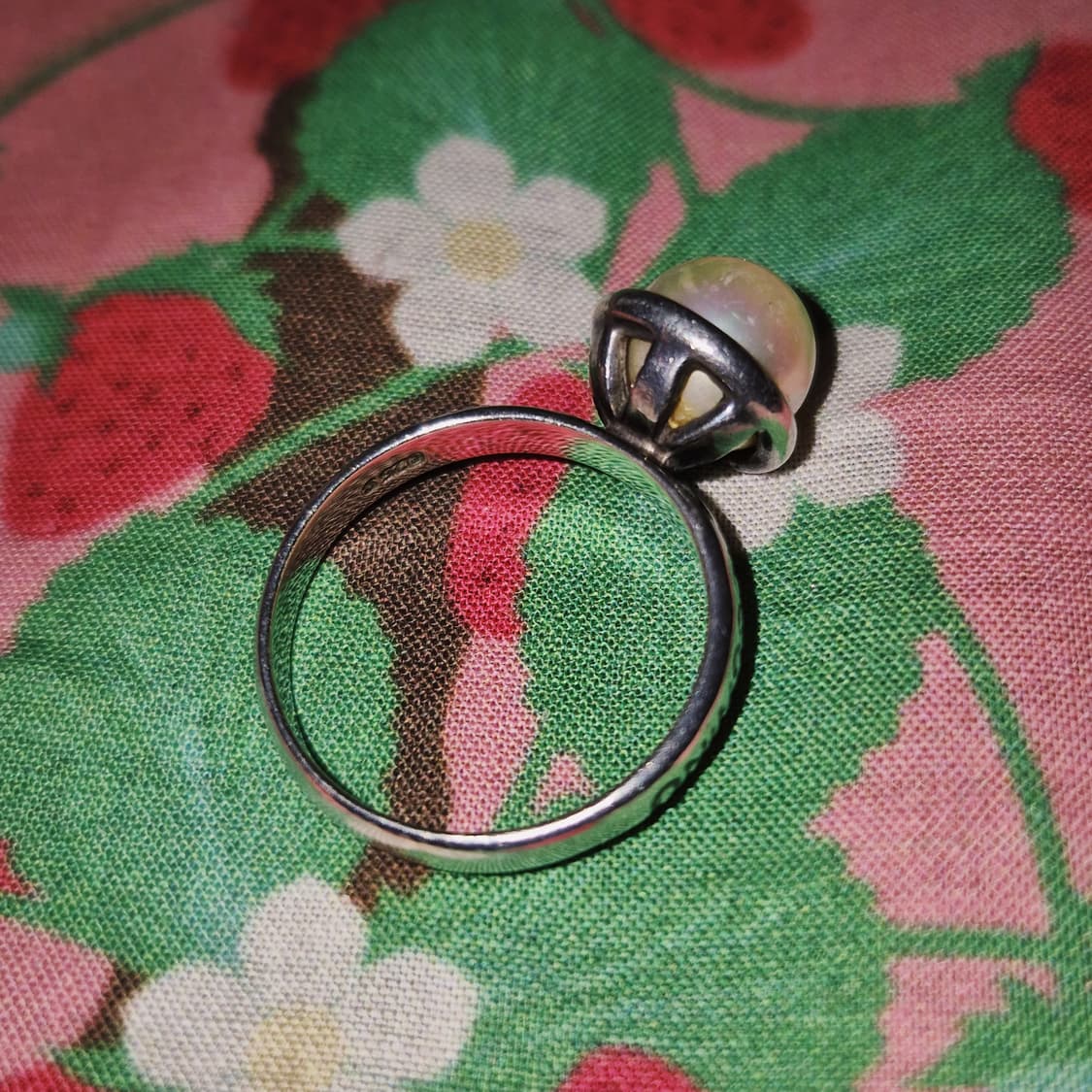 90s 모스키노 칩앤시크 실버 925 진주 반지 상품이미지8