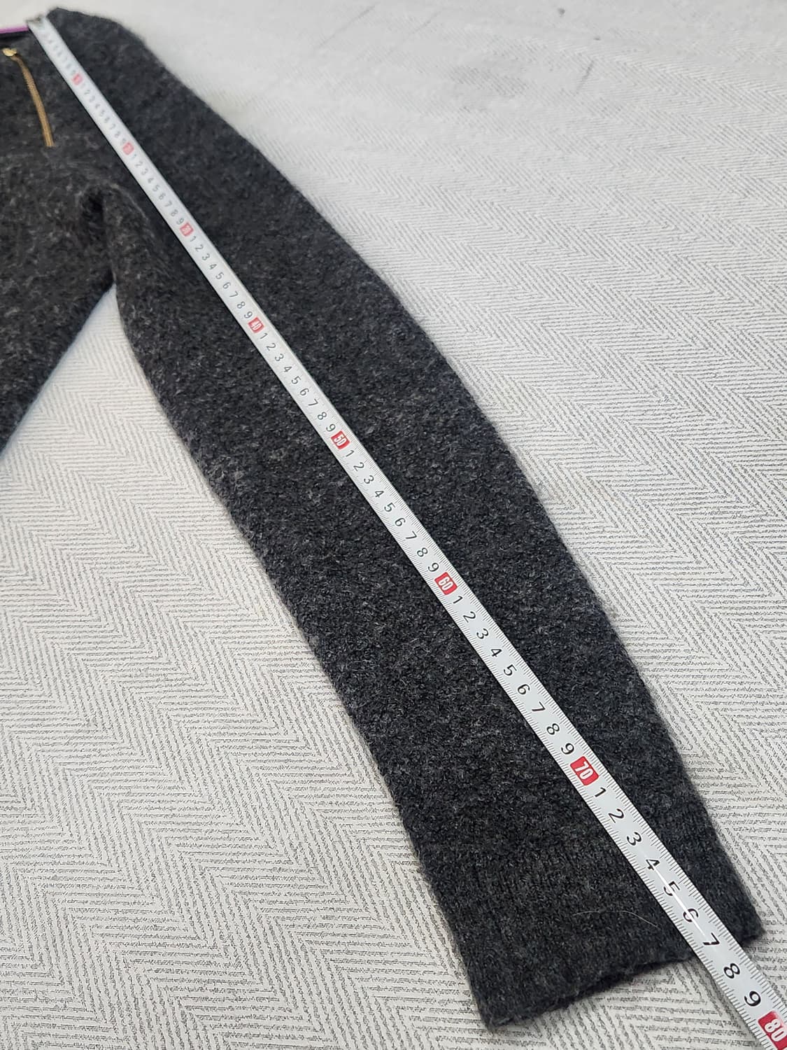 [M] 아베크롬비 넥 지퍼 라운드 니트 여성 M 다크그레이 상품이미지9