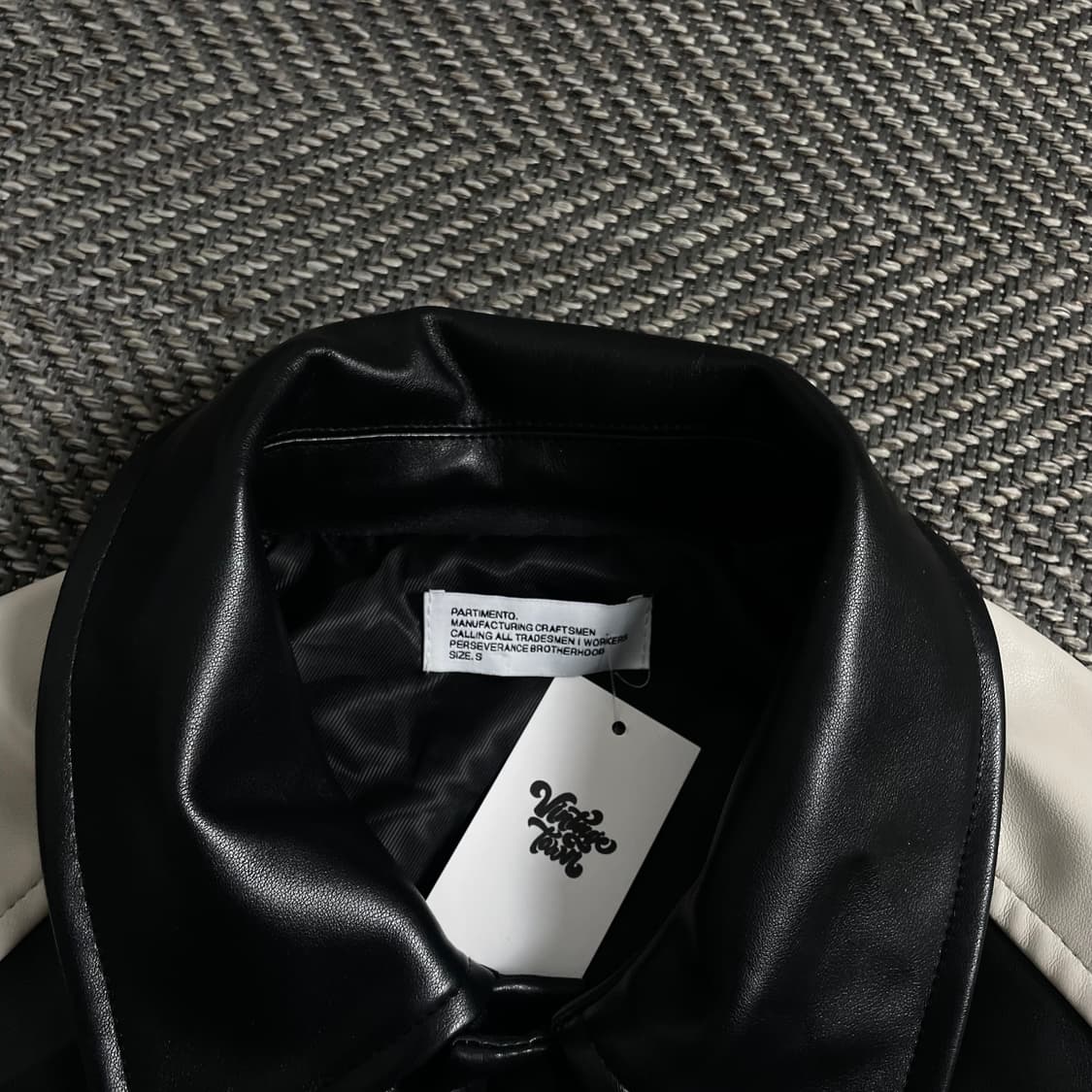 파르티멘토 버핑레더 배색 봄버 자켓o 4105 상품이미지4