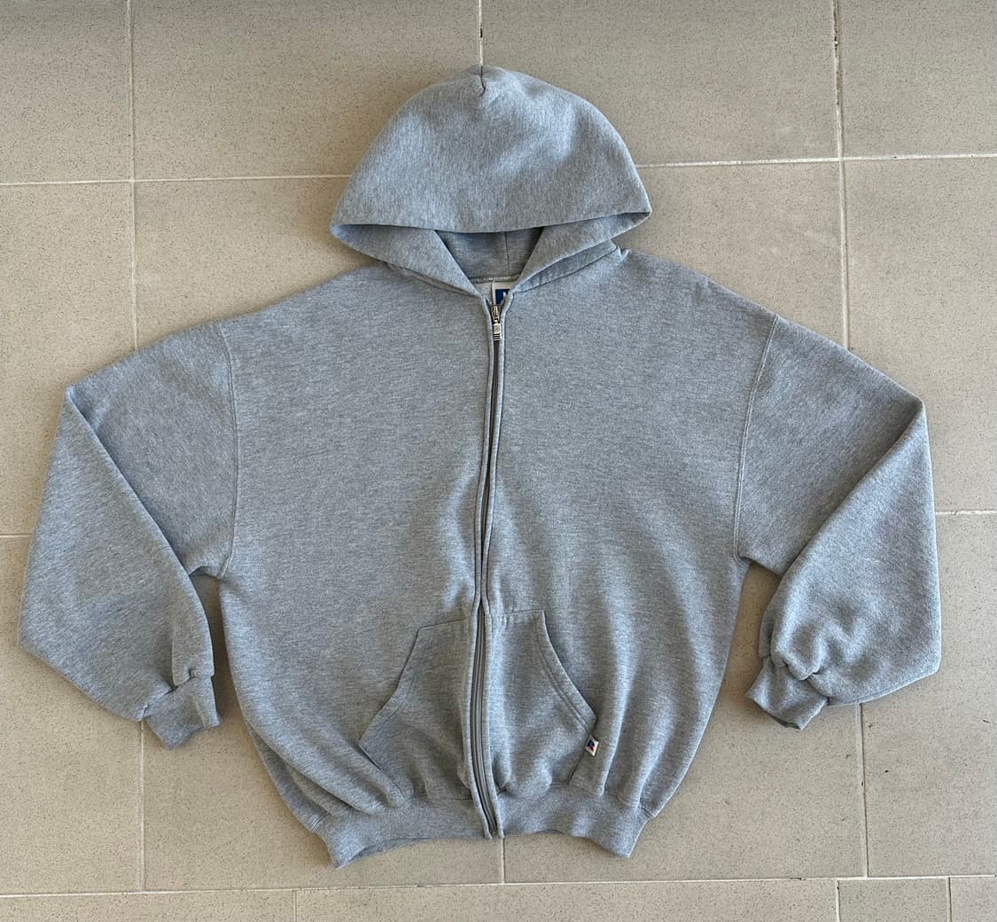 90s 빈티지 러셀 후드집업 그레이 L 상품이미지1