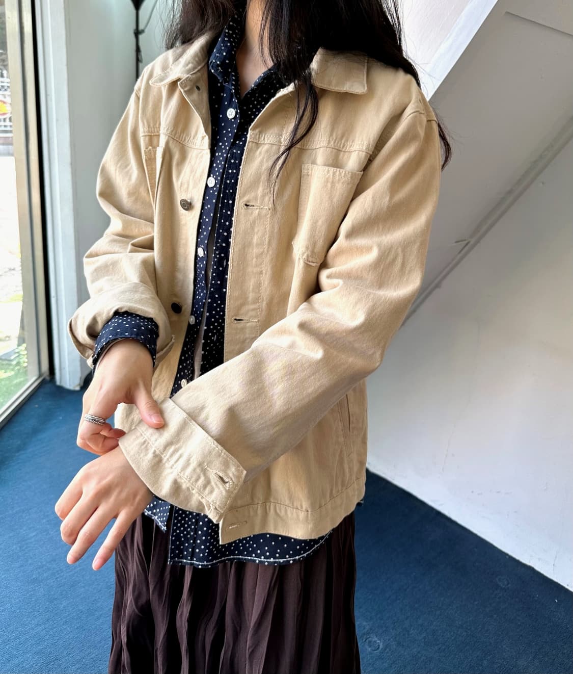 Loose silhouette cotton trucker jacket 상품이미지4
