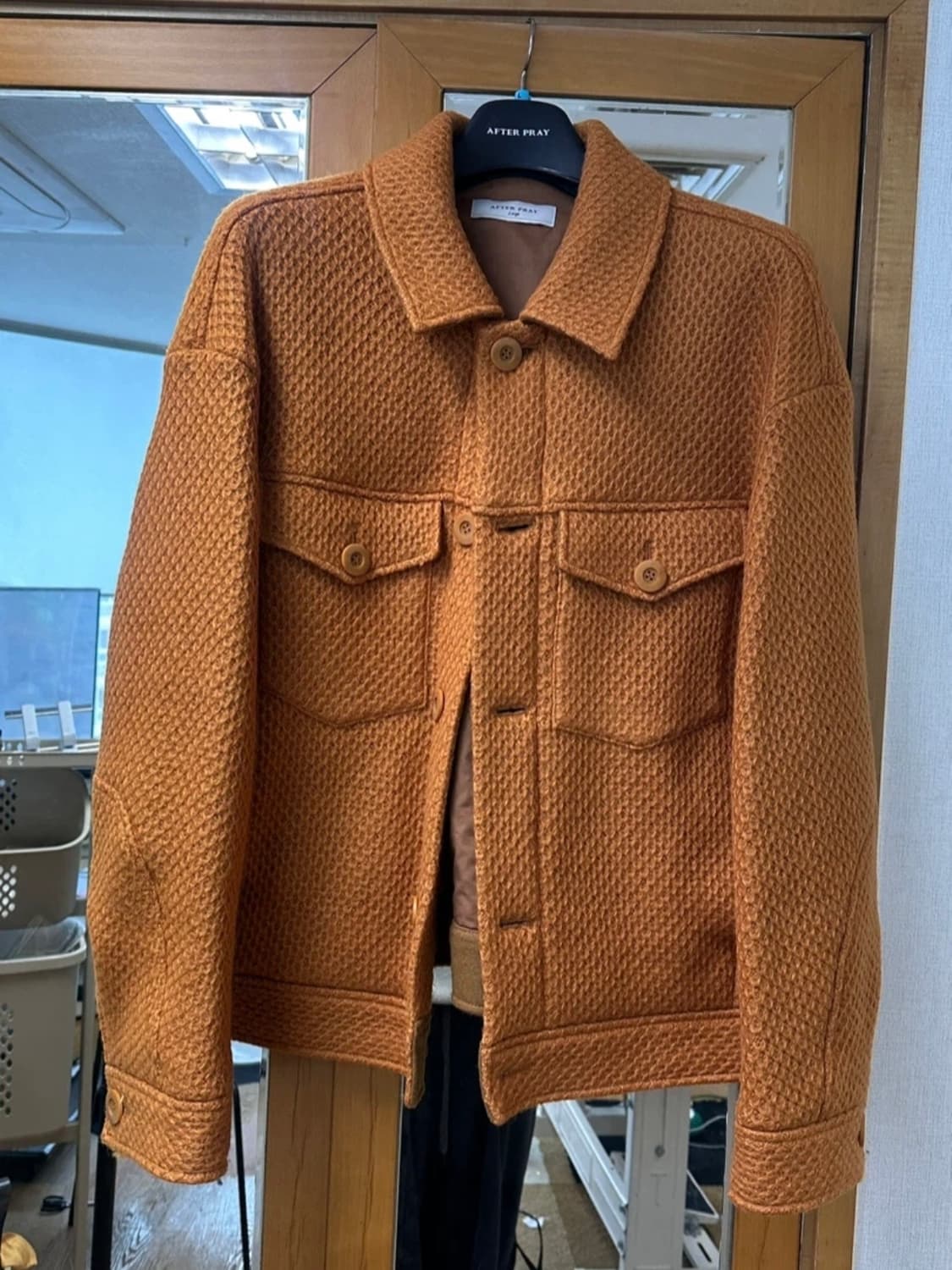 AFTER PRAY 오렌지 와플 숏 자켓 L 남자 상태 최고 상품이미지3