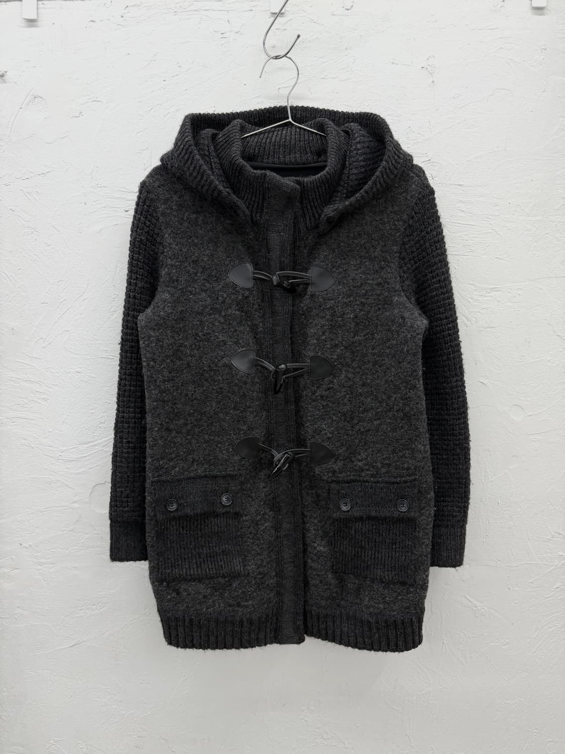 passione 더플 니트 후드 자켓 상품이미지1