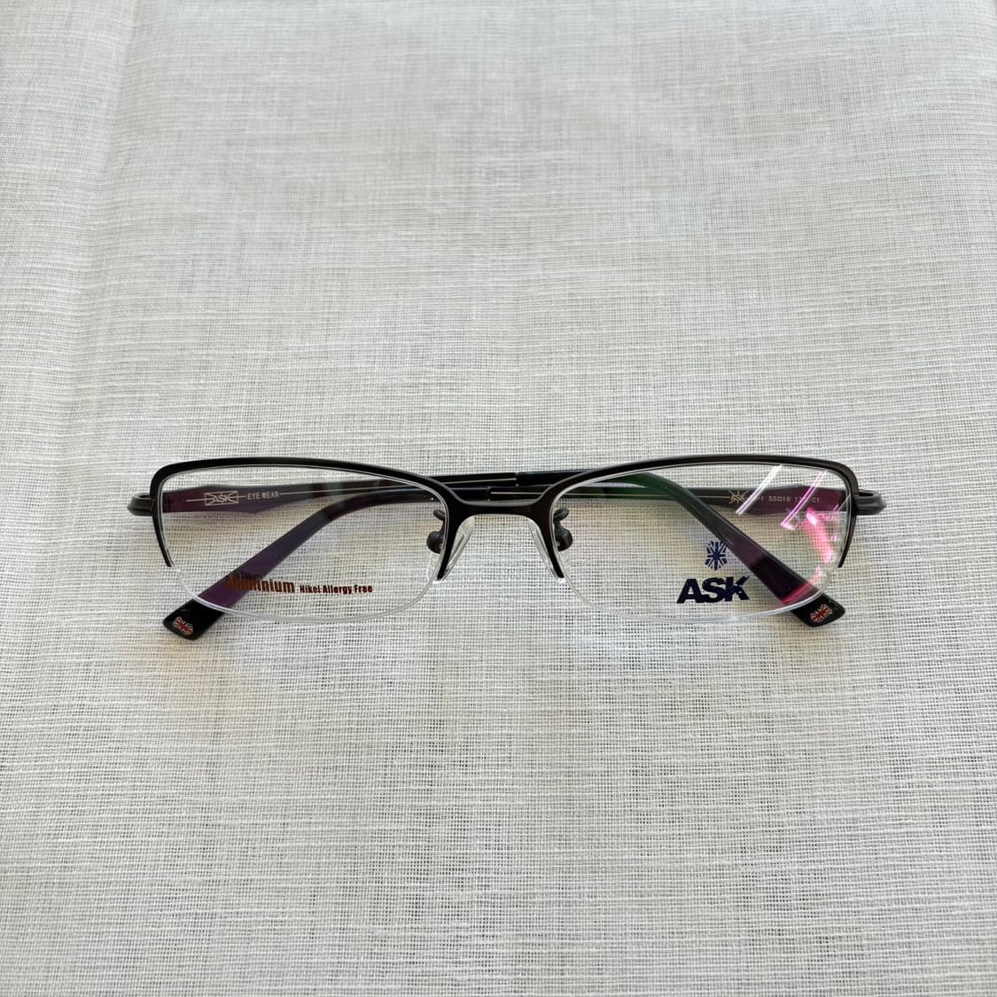 Ask 사각 반무테 빈티지 안경 상품이미지1