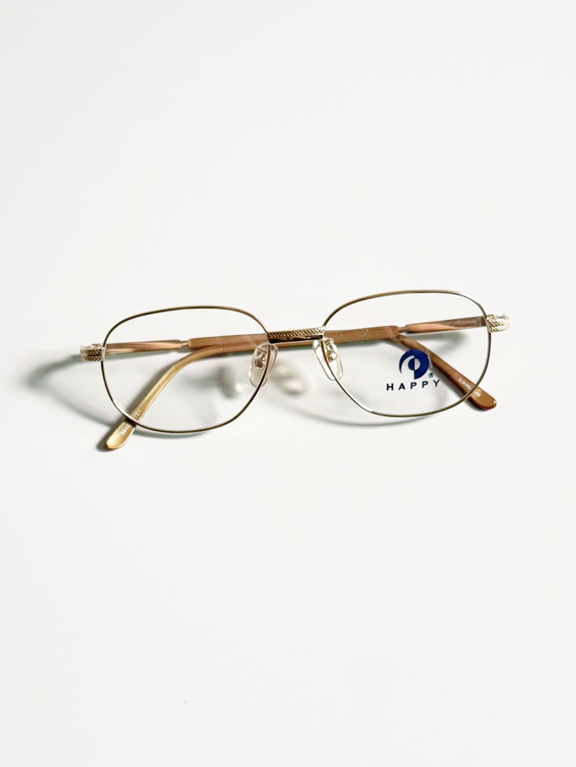 90s HAPPY 골드 슬림 스퀘어 메탈 프레임 빈티지 안경 상품이미지2