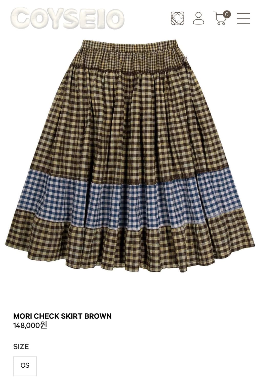 코이세이오 모리 체크 스커트  상품이미지1