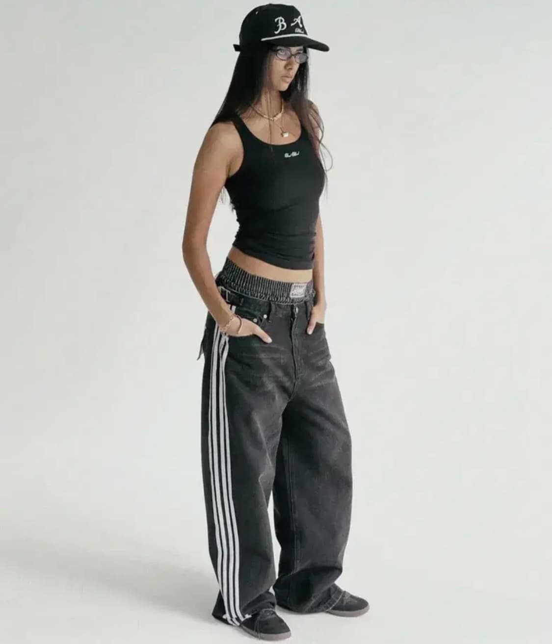 배드블러드 빌리 트랙 진 배기핏 상품이미지1