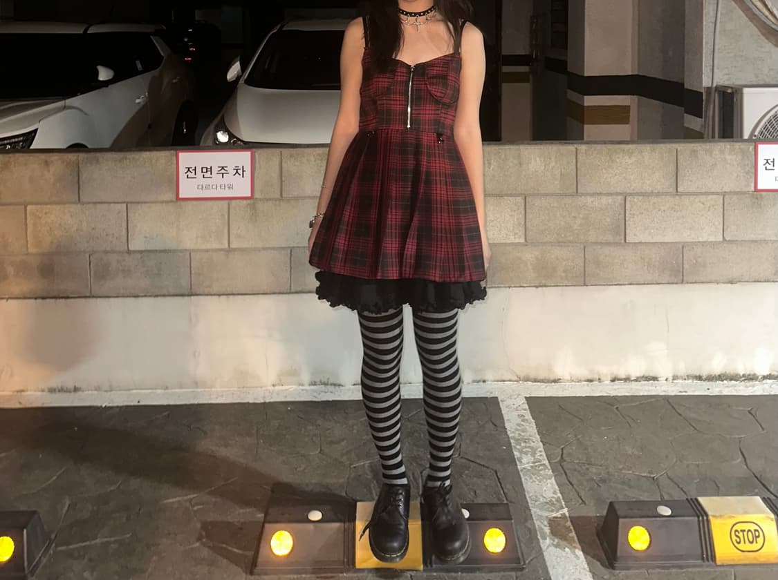 체크 미니 원피스 상품이미지4