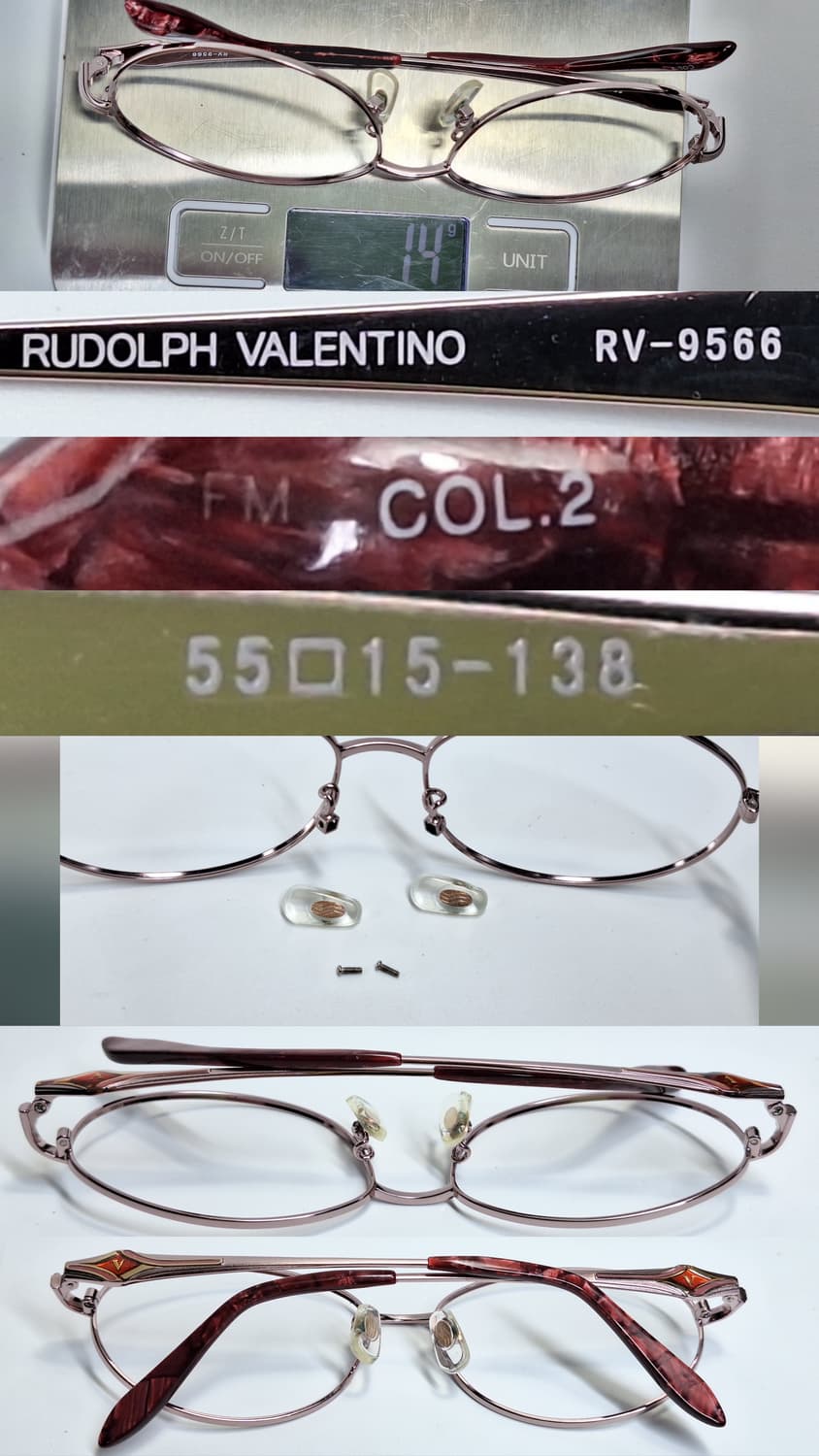 데드스톡 새상품/90s 일본 빈티지/루돌프 발렌티노 RV-956 안경테 상품이미지3