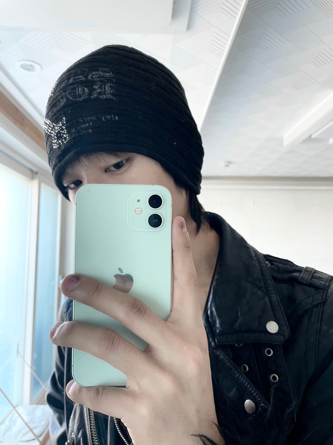 Cross punk lettering beanie   상품이미지2